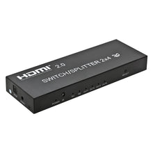 Load image into Gallery viewer, HDMI Full HD 2X4 HDMI 2.0 Splitter Switch Repeater 2 In 4 Out 4K/60Hz  3D 1080p
