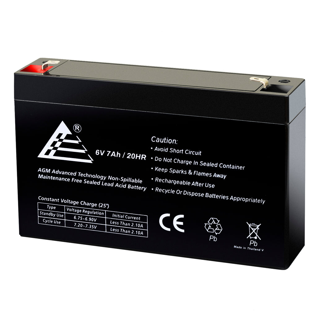 6V 7Ah Rechargeable AGM Sealed Lead Acid Battery