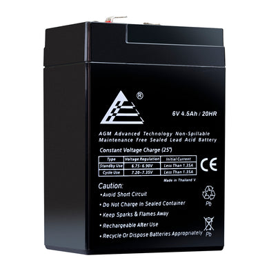 6V 4.5Ah Rechargeable Sealed Lead Acid Battery
