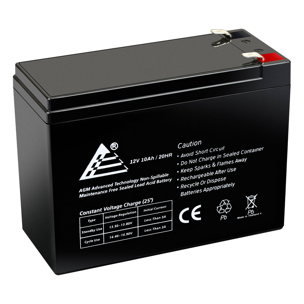 12V 10Ah Rechargeable AGM Sealed Lead Acid Battery