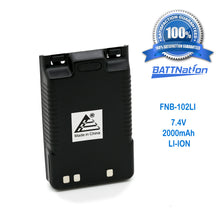 Load image into Gallery viewer, 2000mAh FNB-102LI Battery for YAESU FT1DR FT1DE FT-1DR FT-1DE Dual Band Radio